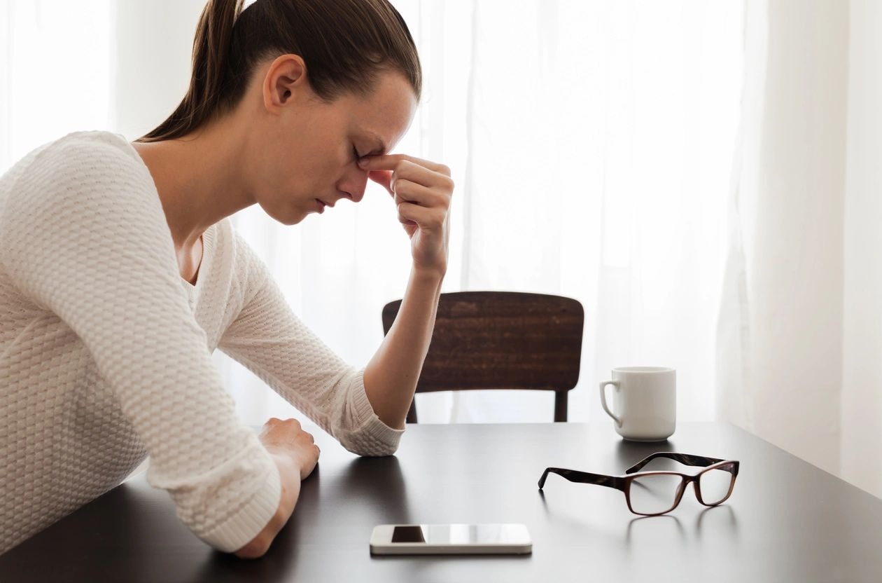 Stressed woman in the home