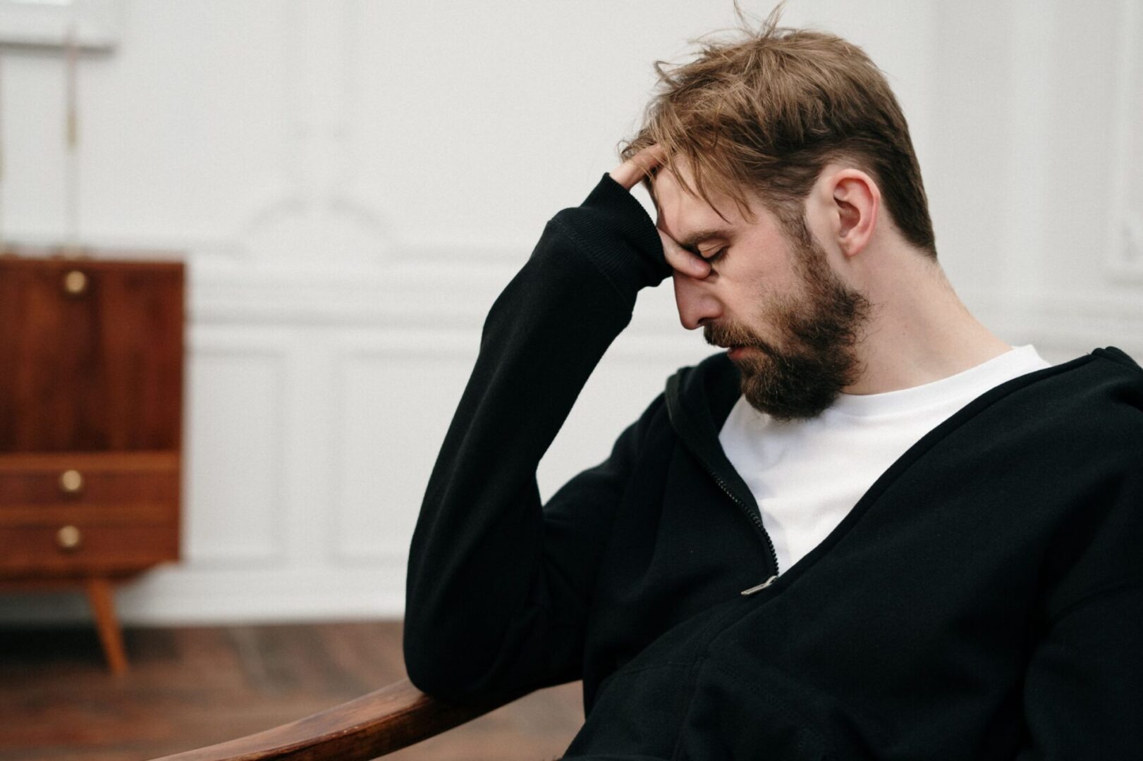 A man suffering anxiety and depression problem